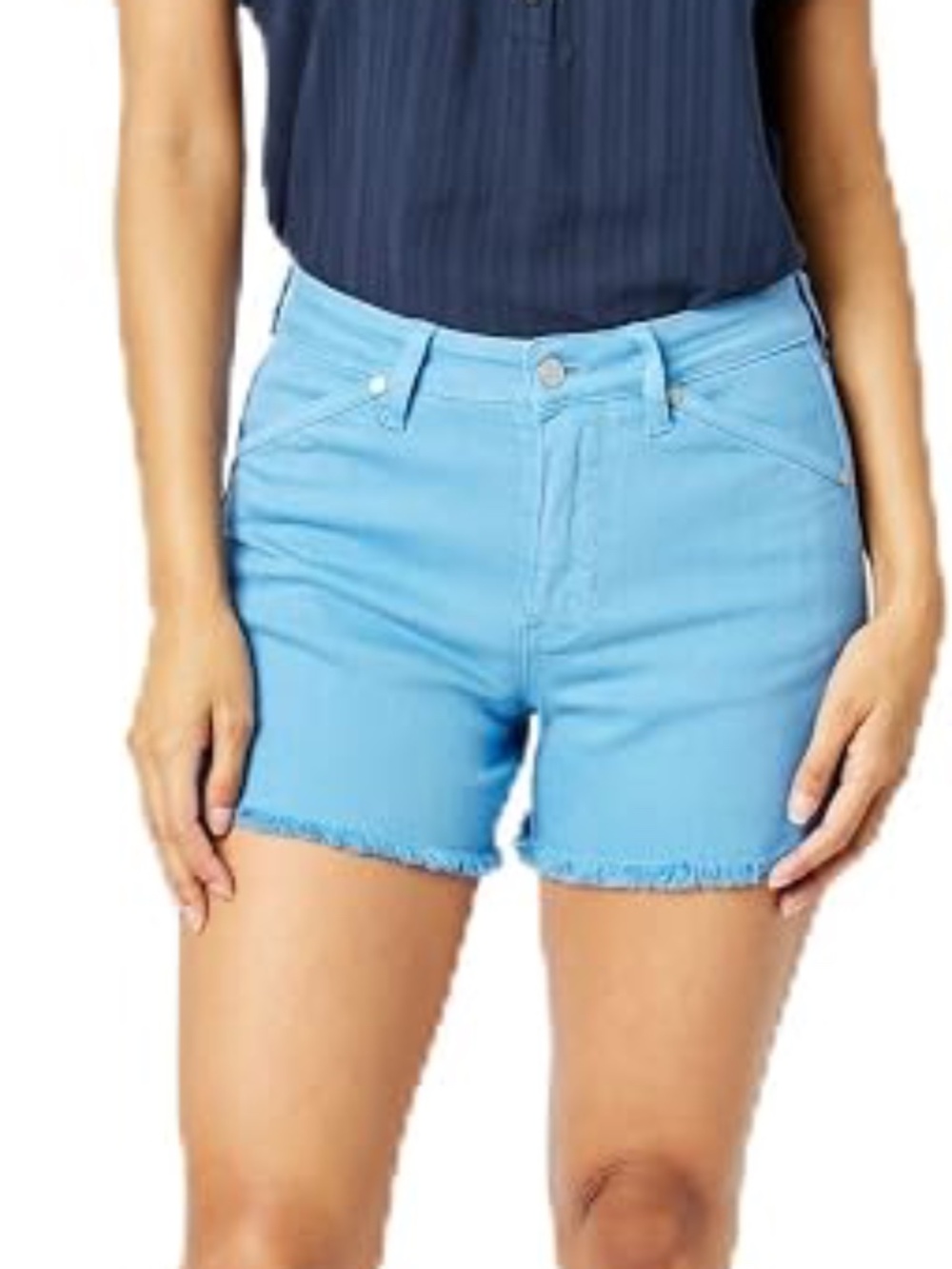NWT Judy Blue Mid Rise Garment Dyed Fray Hem Shorts Sky Blue XL